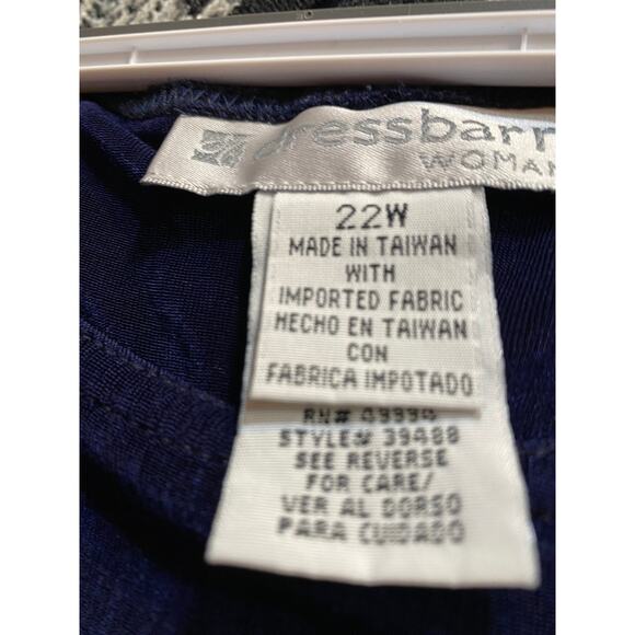 Dress Barn Navy Blue Velvet Maxi Dress Size 22 Sleeveless Evening - Picture 5 of 7